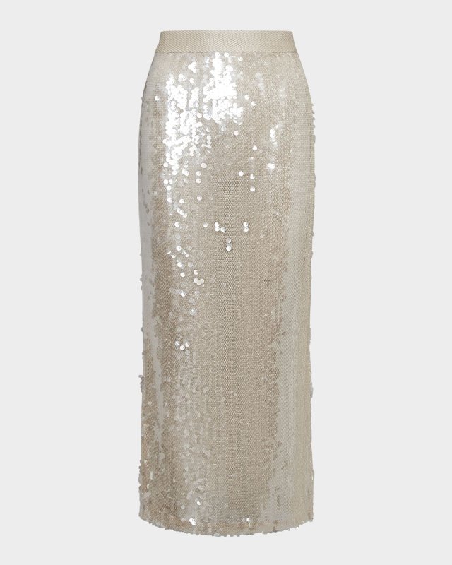 Sylkie Sequined Sheer Midi Skirt